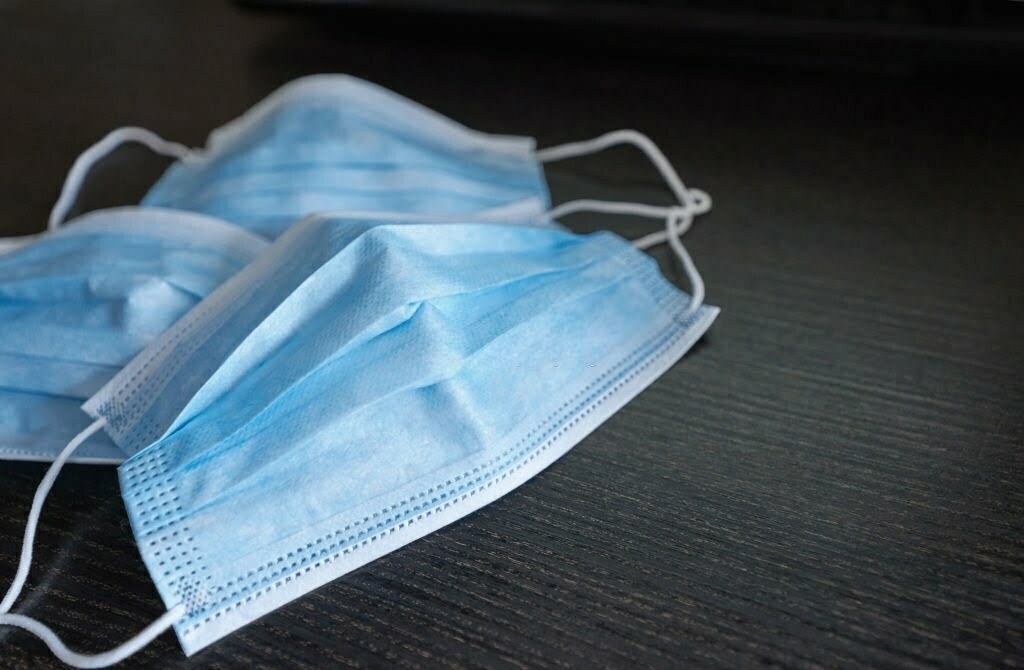 Respiratory mask on desk in office